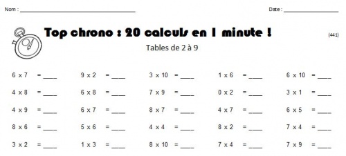 Défi tables de multiplication