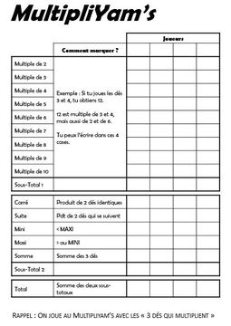 Les dés qui multiplient : pour jouer avec les tables !