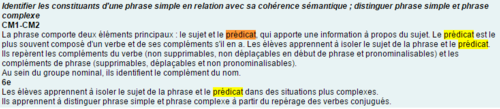 Nouveaux programmes de grammaire : le prédicat