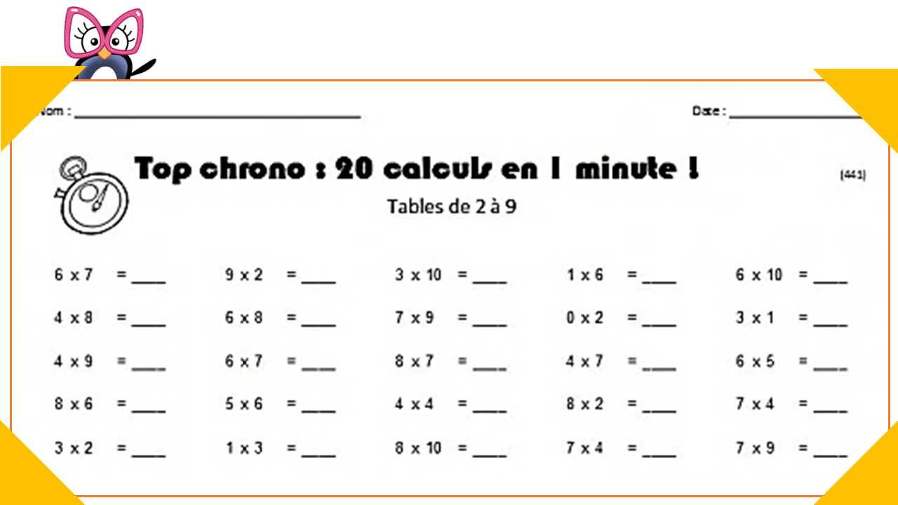 Jeux - Les tables de multiplication de 2 à 9 - L ecole de crevette